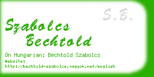 szabolcs bechtold business card